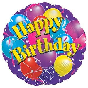 18" Happy Birthday Balloons Shape Helium Foil Balloon (5 Pack) #114211