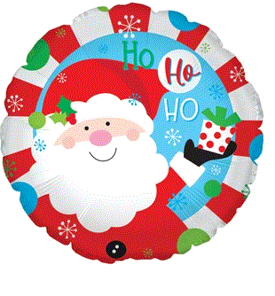 18" HO HO HO Santa Helium Foil Balloon (5 PACK) #114460