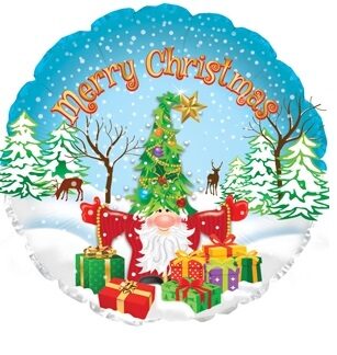 18" Merry Christmas Knome Gifts Helium Foil Balloon (5 PACK) #114518