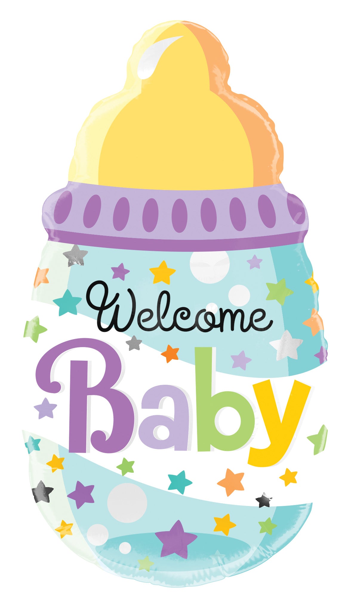 9" Mini Welcome Baby Bottle Shape Air Fill Only Foil Balloon (5 PACK)#15024-09