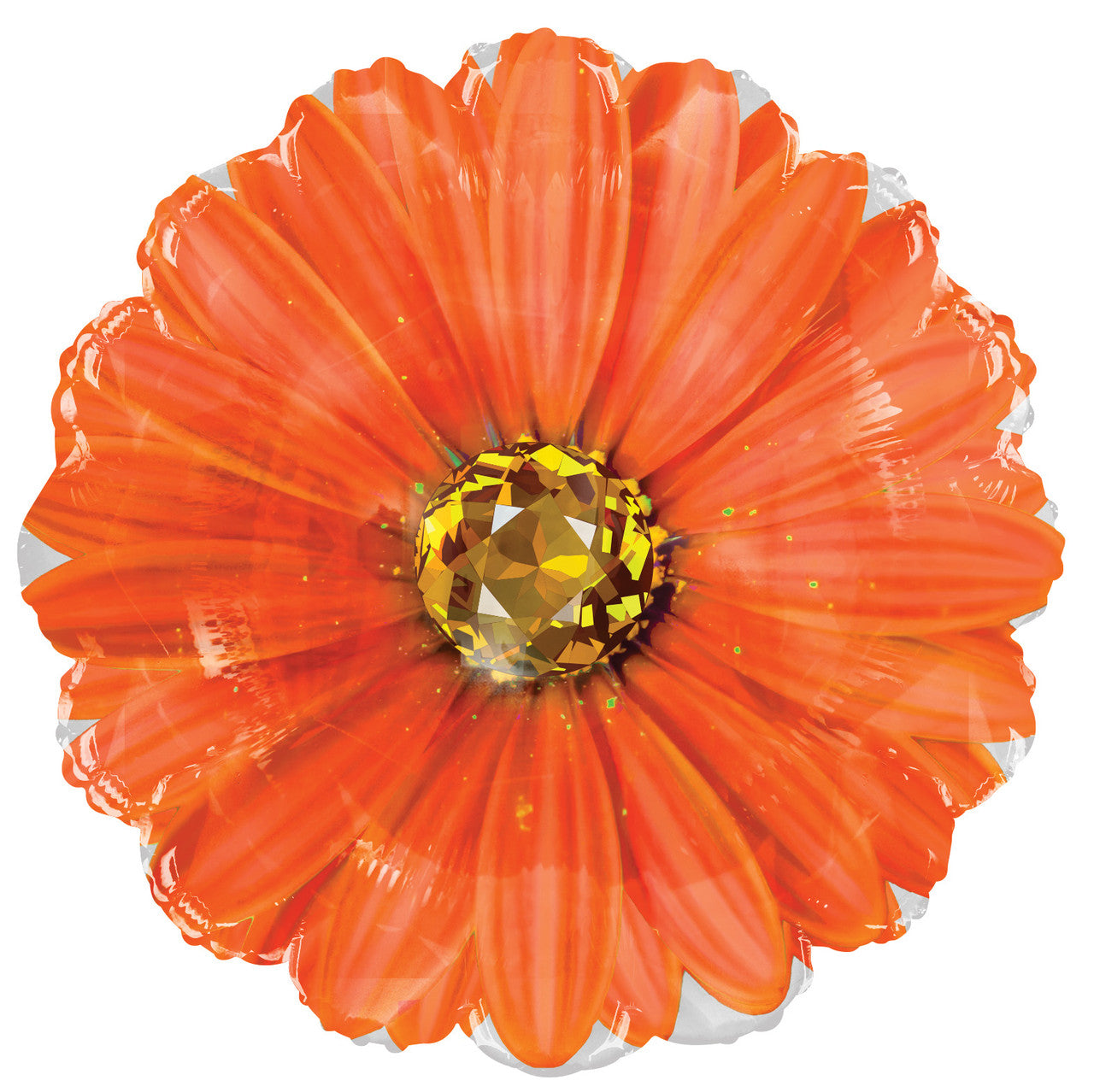 18" Orange Rhinestone Daisy Helium Foil Balloon (5 Pack) #15757 (D)