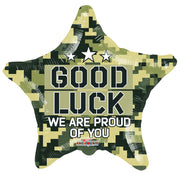 18" Good Luck Camo Star Shape Helium Gellibean Balloon (5 Pack) #16861