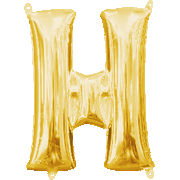 16" Mini Gold Letter H Balloon Self Sealing #33027