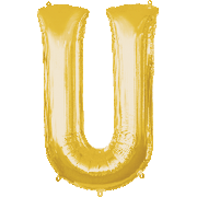 16" Mini Gold Letter U Balloon Self Sealing #33053