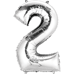 16" Mini Silver # 2 Balloon Air Fill Only #33078