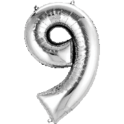 16" Mini Silver # 9 Balloon Air Fill Only