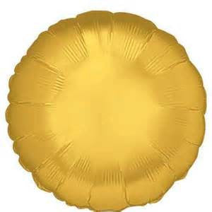 18" Metallic Gold Circle Helium Foil Balloon (5 Pack) #17424