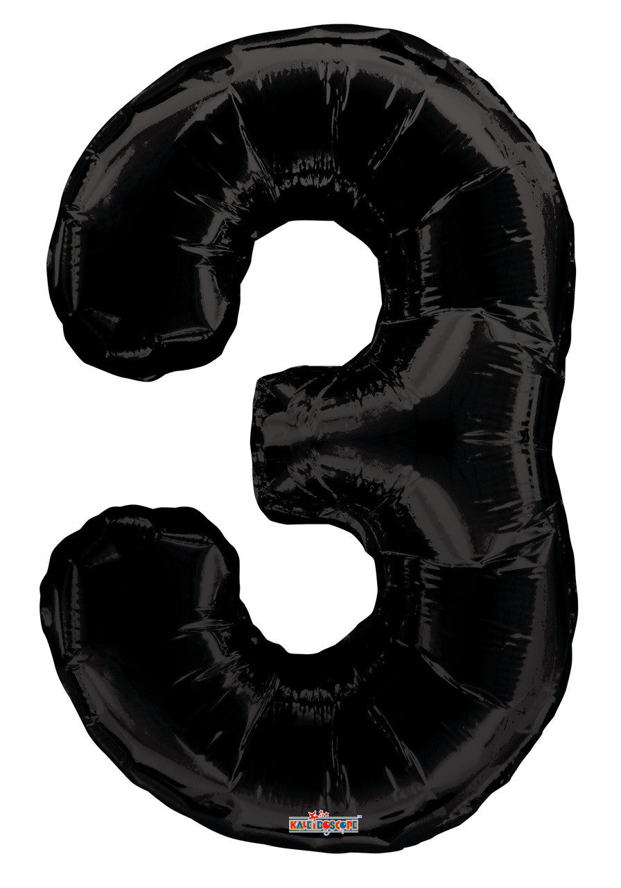 34" Large Black # 3 Balloon #19685