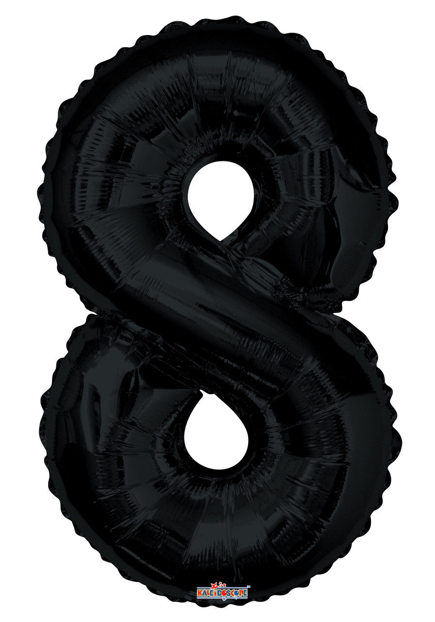 34" Large Black # 8 Balloon #19690