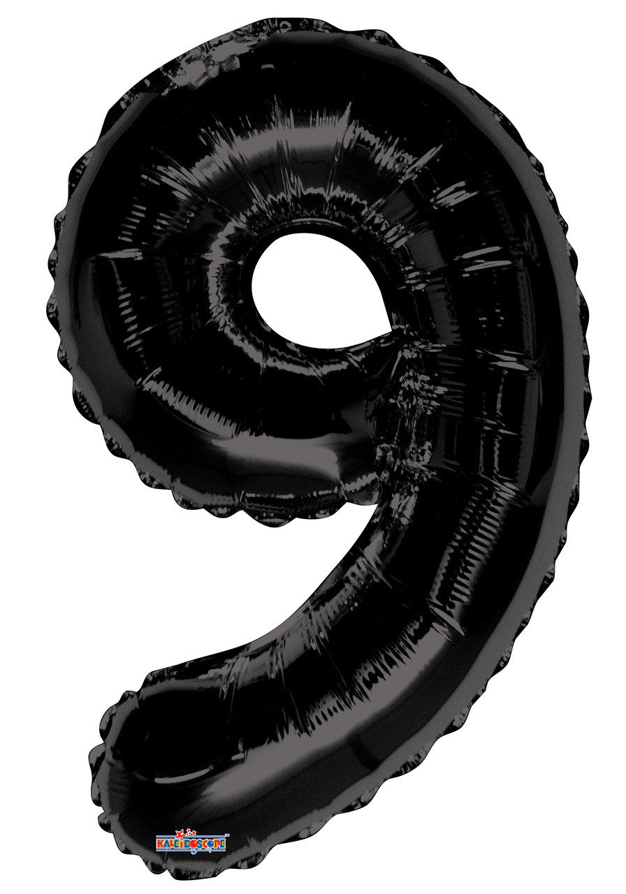 34" Large Black # 9 Balloon #19691