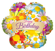 9" Mini Birthday Flower Shape Air Fill Only Foil Balloon (5 PACK) #19709-09