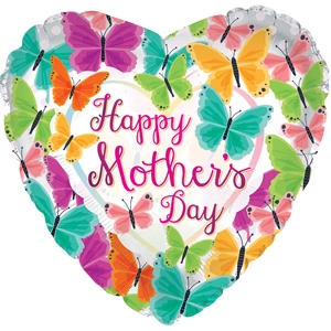 18" Happy Mother's Day Butterfly Parade Foil Balloon (5PACK) #214130