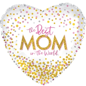 9" Mini The Best Mom Balloon Confetti Air Fill Only (5 PACK)#224124