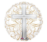 18" Silver Elegant Cross Balloon 1ct #32630