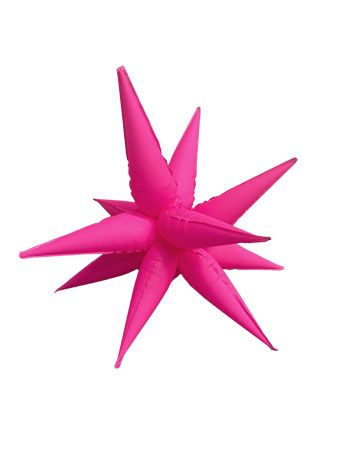 40" Star Burst Foil Balloons Large Neon Pink #32397