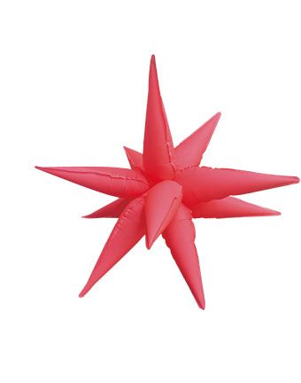 60" Star Burst Foil Balloons Jumbo Neon Red #32457