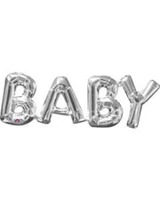 36" Jumbo Silver "BABY" Word Phrase Balloon 1ct #33106