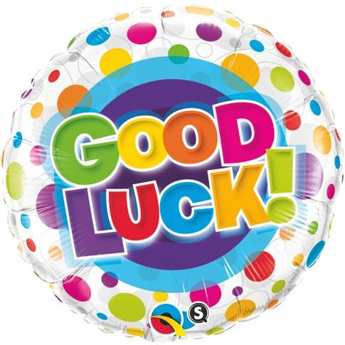 18" Good Luck! Dots Helium Foil Balloon (5 Pack)#27879