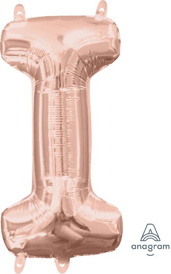 16" Mini Rose Gold Letter I Balloon Self Sealing #37460