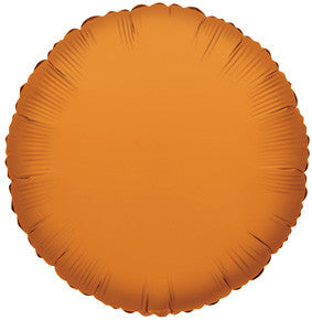 4" Orange Circle Foil Balloon Air Fill Only (5 Pack) #34056