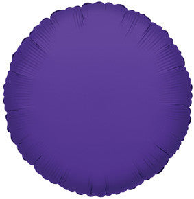 4" Purple Circle Foil Balloon Air Fill Only (5 Pack) #34054