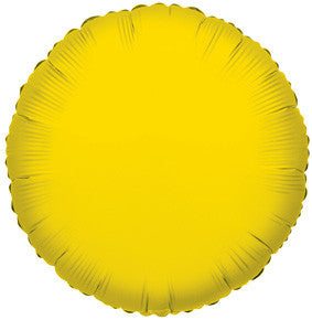 4" Yellow Circle Foil Balloon Air Fill Only (5 Pack) #34049