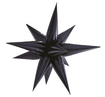40" Star Burst Foil Balloons Large Black #64148