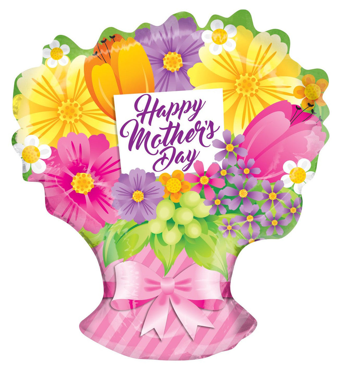 18" Happy Mother's Bouquet Shape Gellibean Helium Balloon (5PACK) #84269