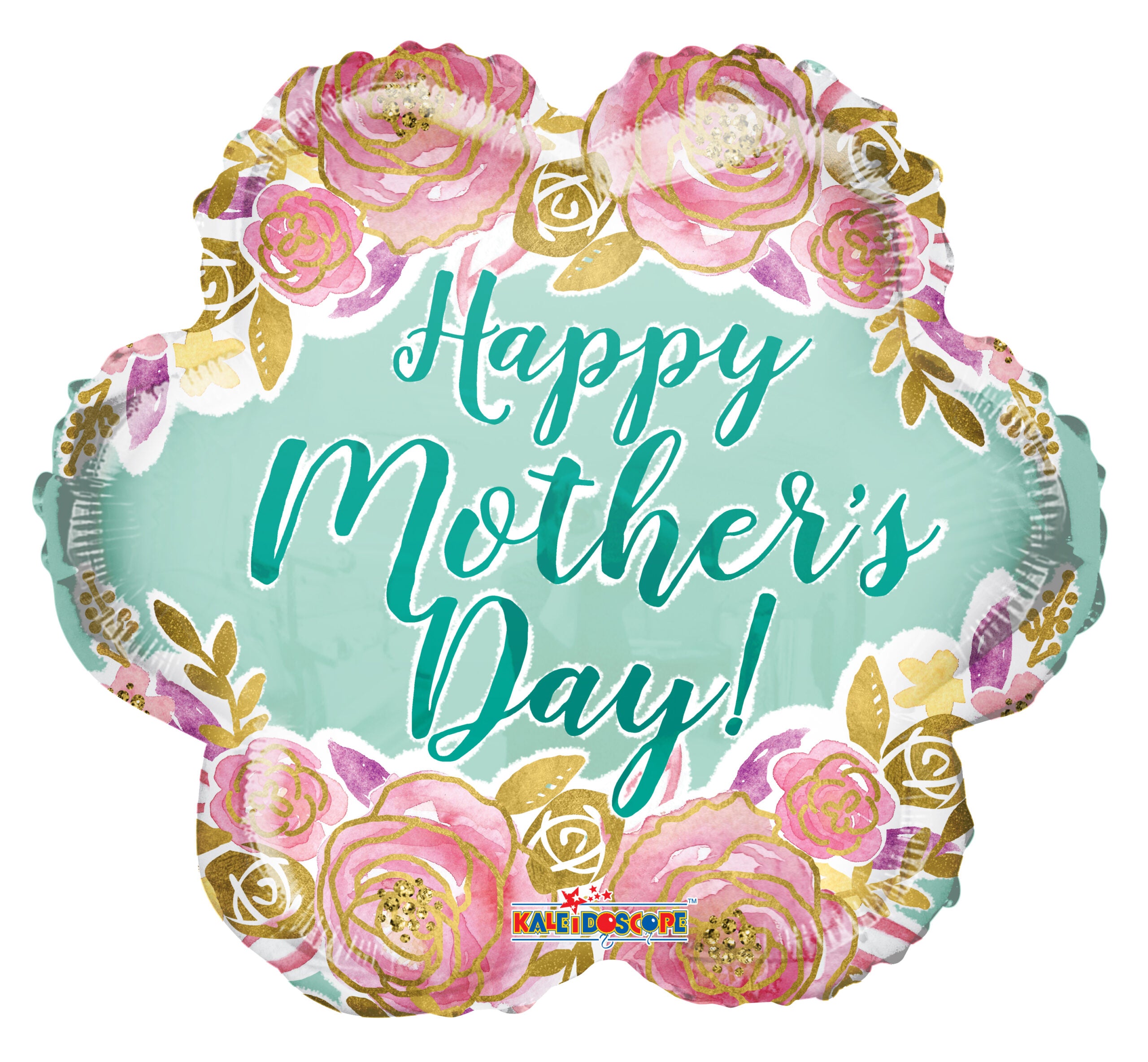 18" Mother's Day Flowers in Gold Flower Shape Balloon (5PACK) #84302