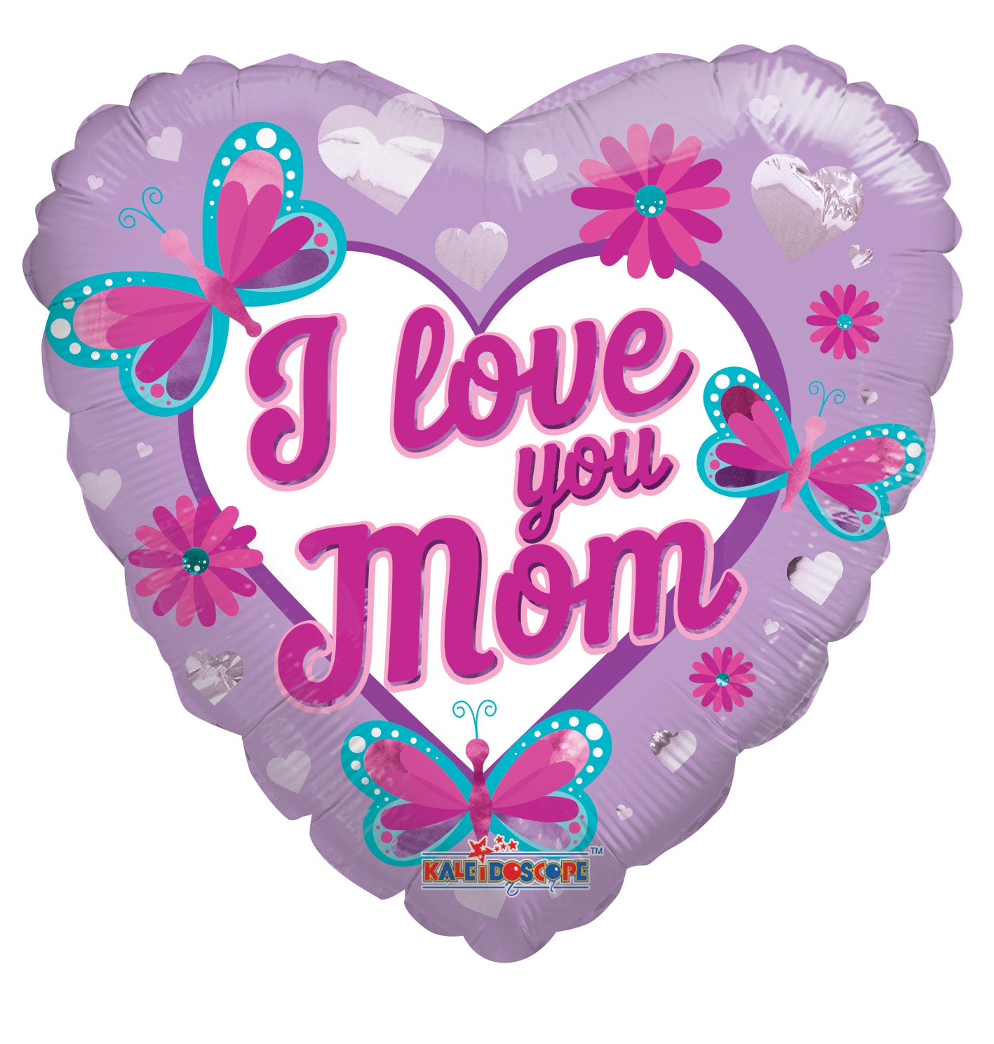 18" I Love You Mom Heart Shape Balloon (5PACK) #84348