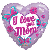 18" I Love You Mom Heart Shape Balloon (5PACK) #84348