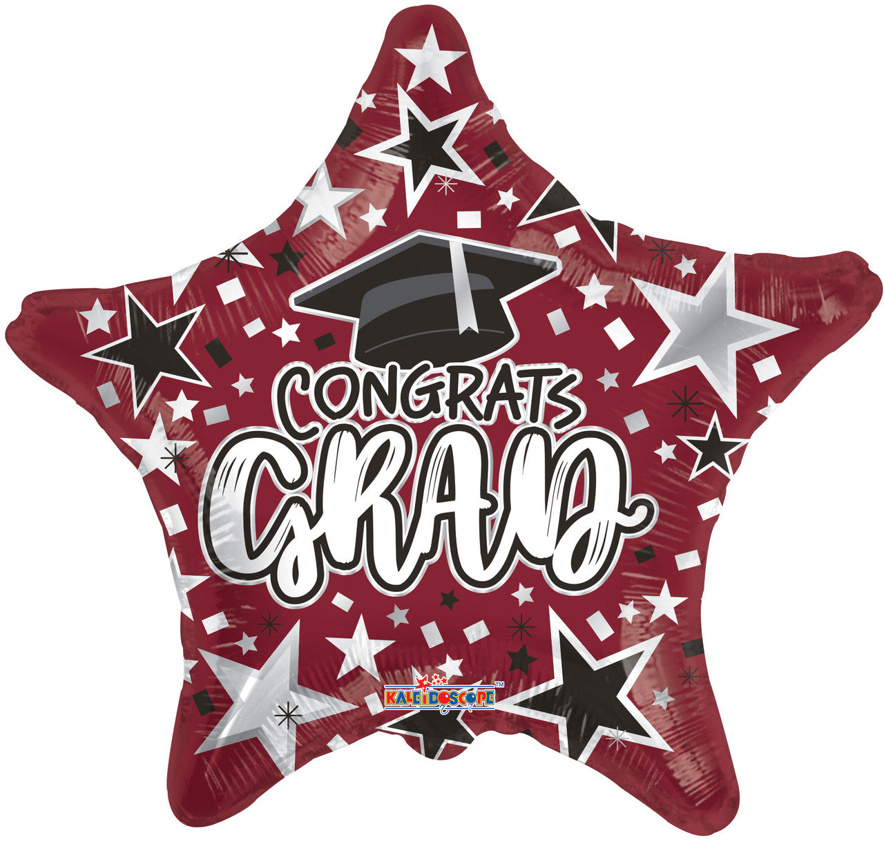 18" Congrats Grad Burgundy Star Helium Foil Balloons (5 Pack) #85337