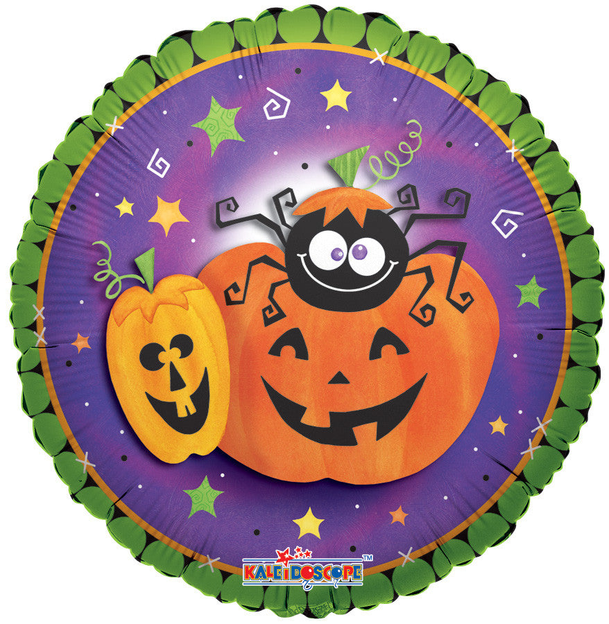 18" Halloween Pumpkin and Spider Helium Foil Balloon (5 PACK) #88050