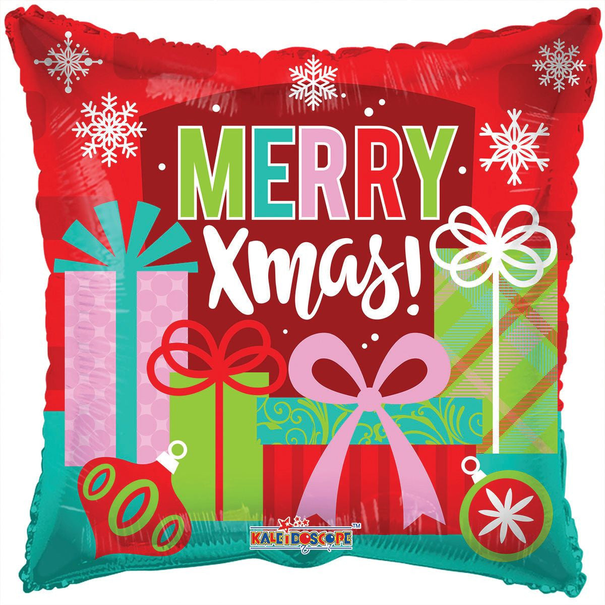 18" Merry Xmas Square Helium Foil Balloon (5 PACK) #89188