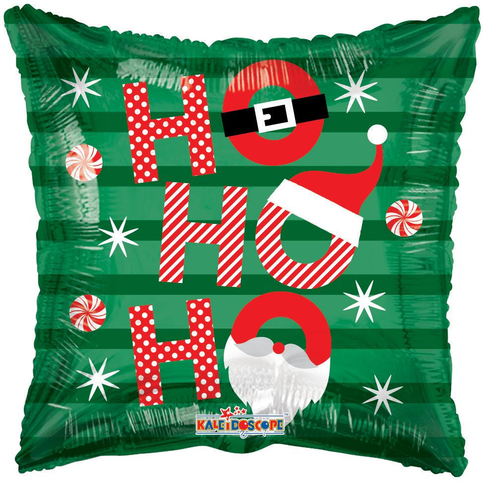 18" Ho Ho HO! Square Shape  Helium Foil Balloon (5 PACK) #89194-18