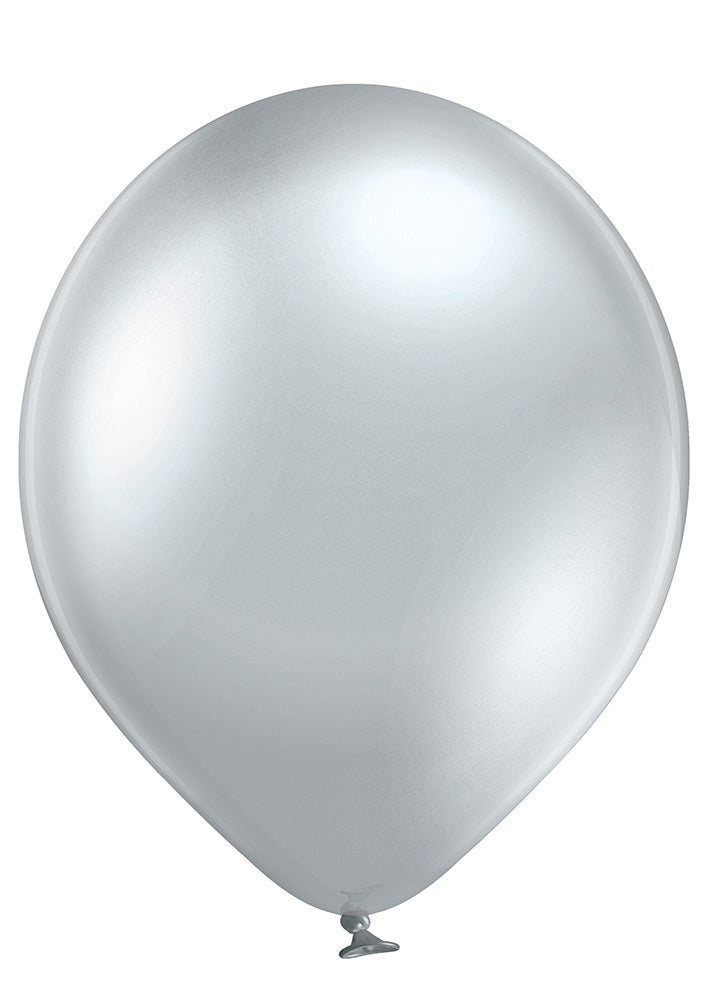 12" Glossy Silver Premium Quality Latex Balloons 50 per bag #15871
