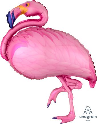 35" Large Flamingo Shape Helium Foil Balloon 1ct #111236