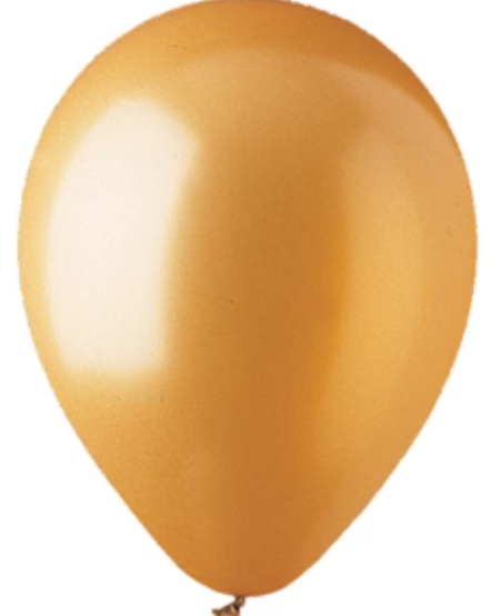 12" CTI Chrome Gold Shines Like Chrome Gold Helium Latex Balloons 100ct #916160