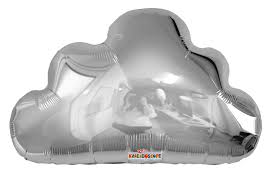 20" Silver Cloud Shape 2 Sides Helium Foil Balloons (1 Pack) #35999-20