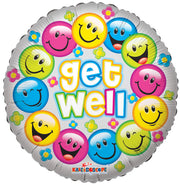18" Hope You Feel Better Soon Smiley Helium Foil Balloon (10 PACK) #19289