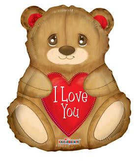 36" I LOVE YOU BEAR Shape Balloon (1PACK) #19554