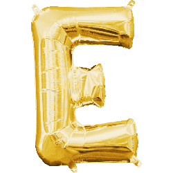 16" Mini Gold Letter E Balloon Self Sealing #33020