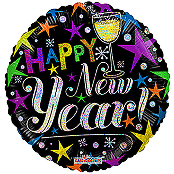 18" New Year Champagne Glass Balloon 5 PACK #89126