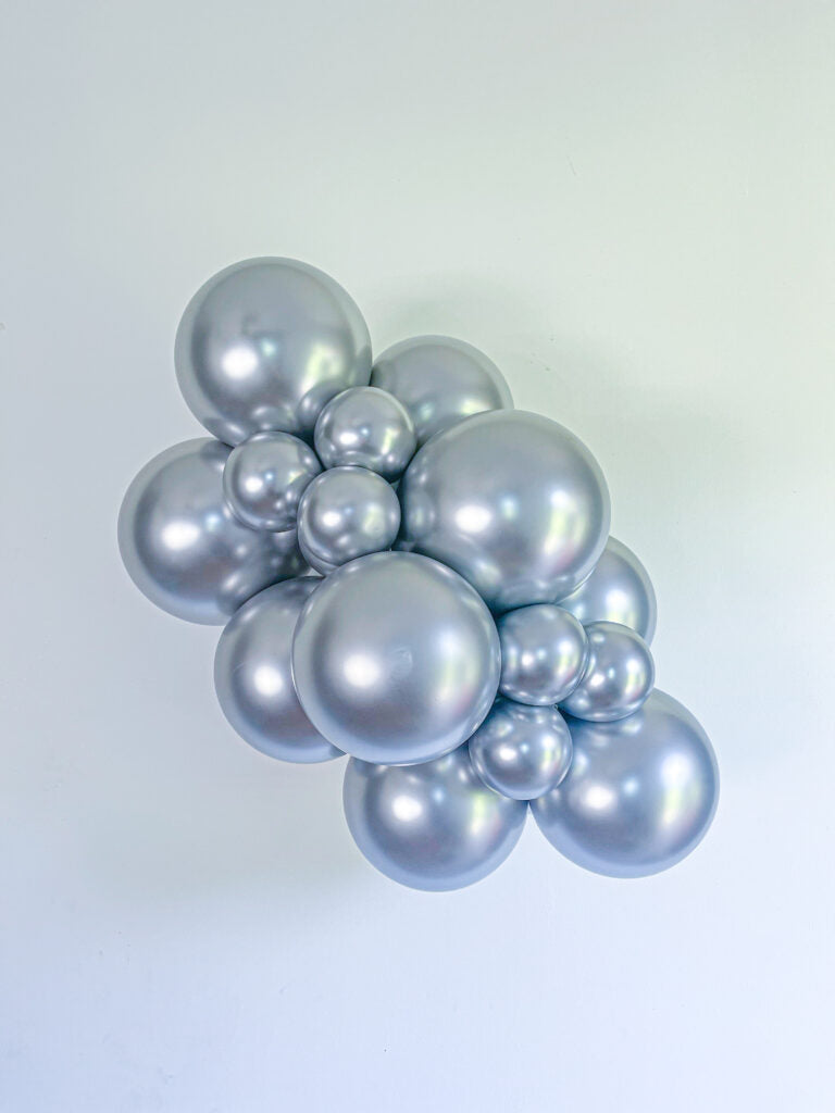 36" TUFTEX Effects Silvery Chrome Round Latex Balloon 1ct #3672