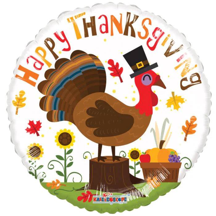 18" Happy Thanksgiving Turkey mylar balloon #80103