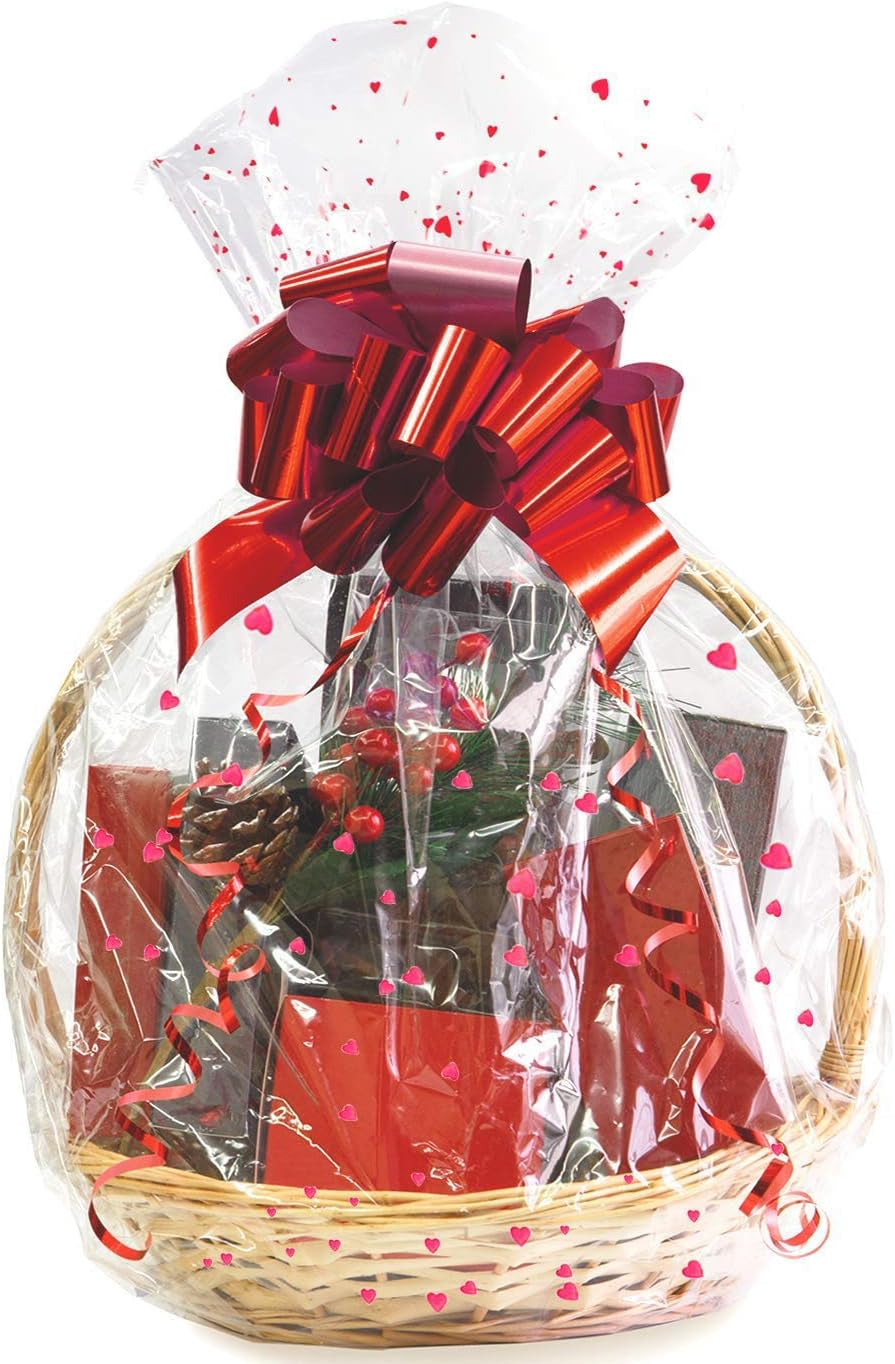 Cellophane Bags for Gift Baskets 16X24 Inches 5Pcs | Clear Cellophane Gift Bags (No Bow or Ribbon Included)