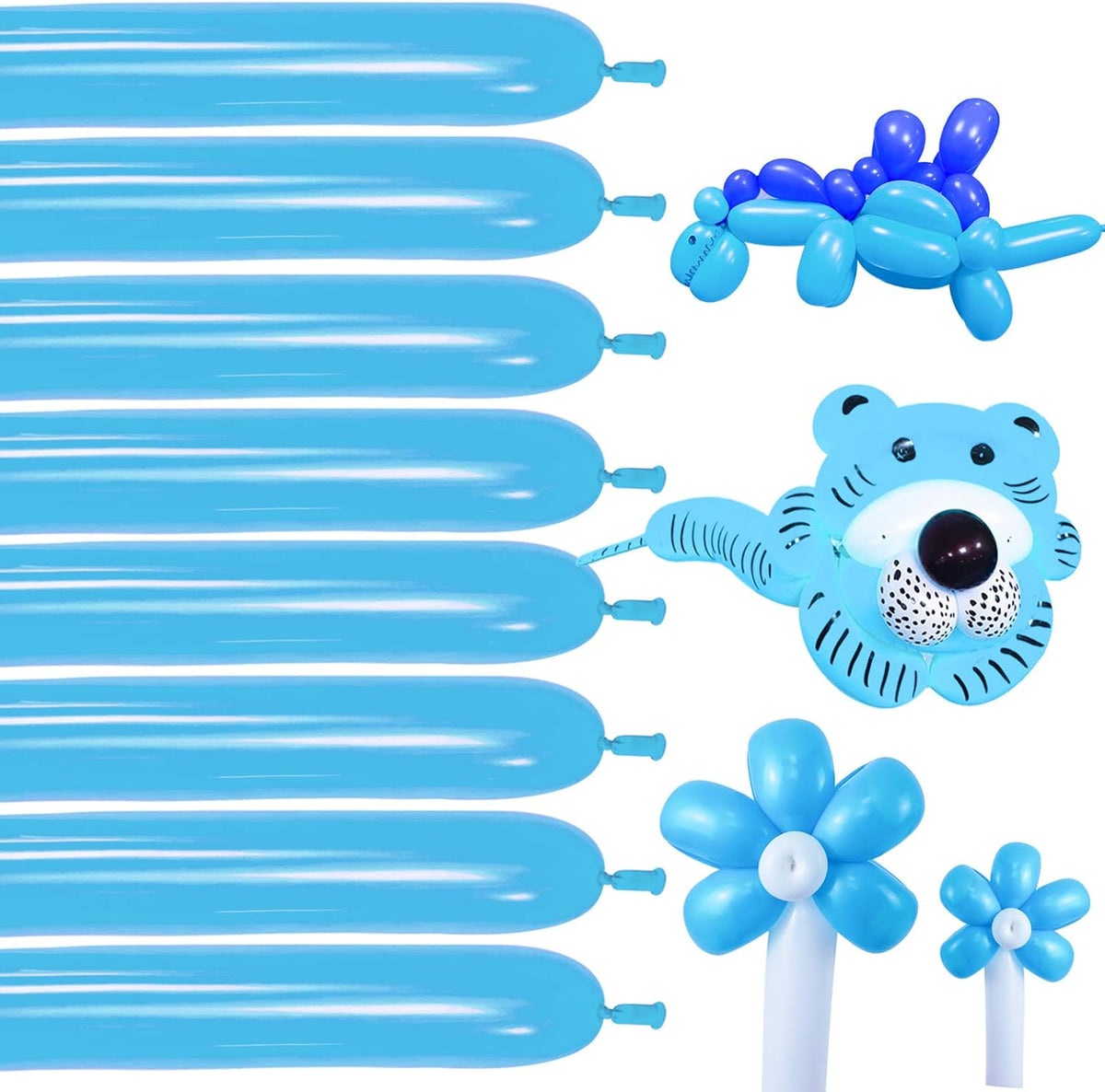 Premium Black 260Q Latex Balloons - 100 Pack for Twisting Animal Models, Ideal for Halloween, Christmas, Weddings, and Birthdays