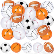 20/30/40/60 Pcs Inflatable Sports Beach Balls, 8" Inflatable Basketball Baseball Football Soccer Volleyball Beach Balls Bulk for Summer Pool Game Sports Themed Party Decorations Birthday Party Favors