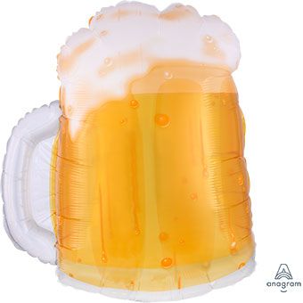 23" Beer Glass Shape Foil Balloon (see thru) 1ct. #07256