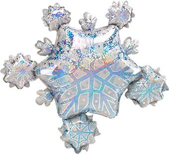 32" Holographic Snowflake Cluster Shape Balloon 1ct #08052